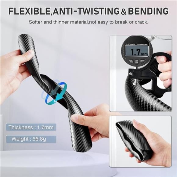 Carbon Fiber Steering Wheel Cover -Anti-Slip, Steering Wheel Cover for Men/Women - Picture 5 of 7